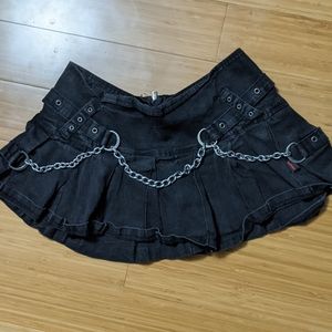 Tripp Black Pleated Mini Skirt w/ Chains